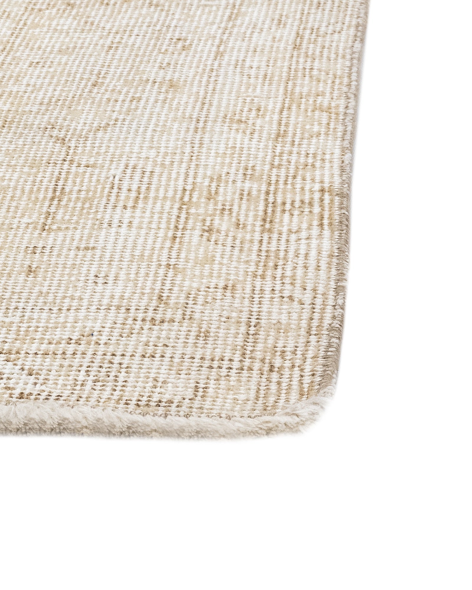 Vintage Wool Rug – Handmade 6x9 Cotton Blend Beige Area Rug With Soft Texture