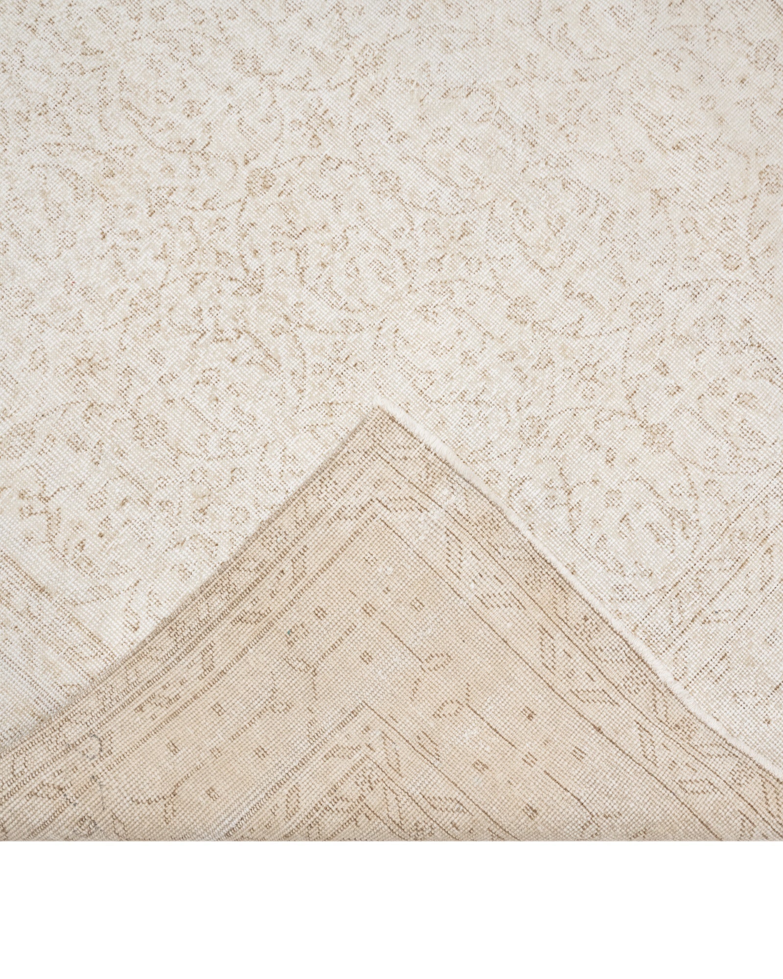 Vintage Wool Rug – Handmade 6x9 Cotton Blend Beige Area Rug With Soft Texture