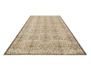 Handmade Wool Rug – Vintage Brown Frame 6x9 Feet Anatolian Woven Carpet