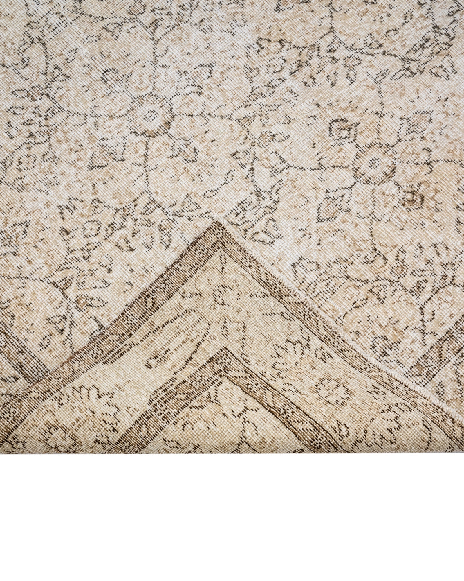 Handmade Wool Rug – Vintage Brown Frame 7x10 Feet Cotton Blend Area Carpet