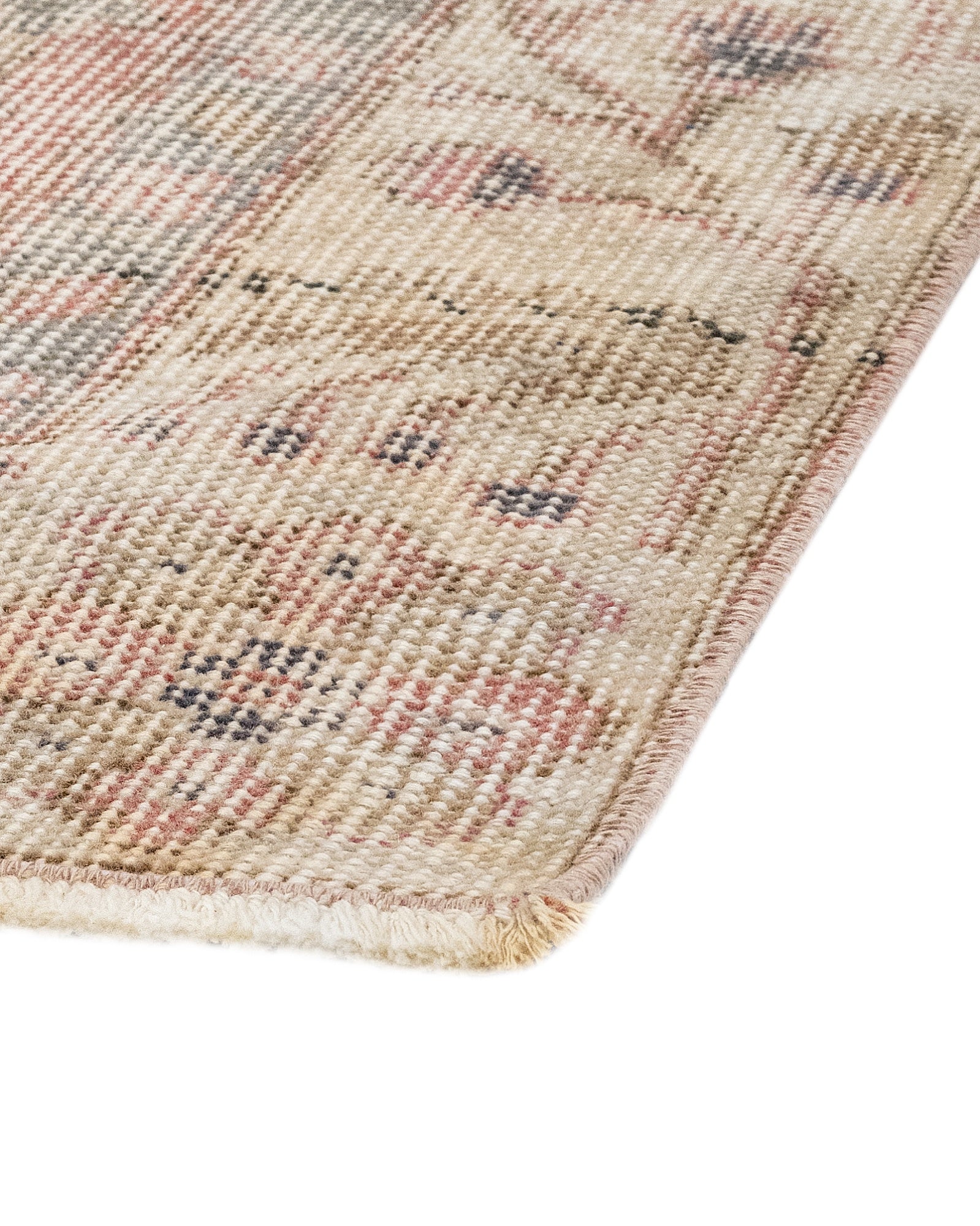 Handmade Wool Rug – Vintage Red Floral 10x6 Feet Cotton Wool Blend Carpet