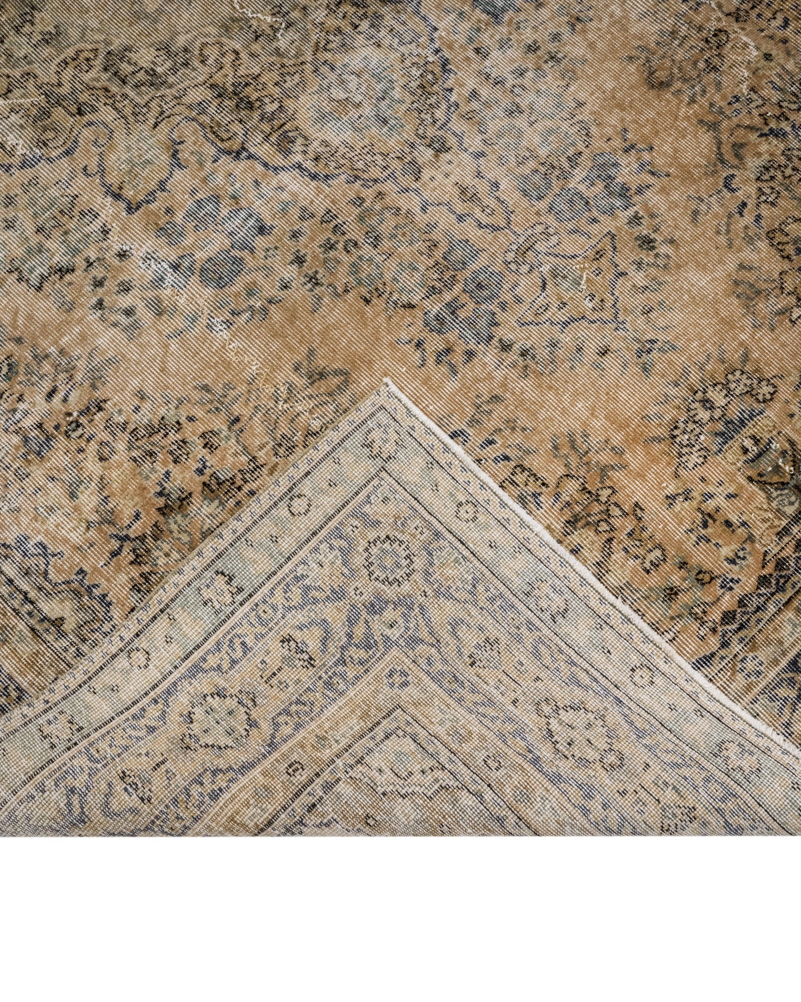 Handmade Wool Rug – Vintage Medallion Design Beige Cotton Wool Blend 5x9 Feet
