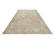 Handmade Wool Rug - Vintage Brown Medallion 6x9 Cotton Blend Area Carpet