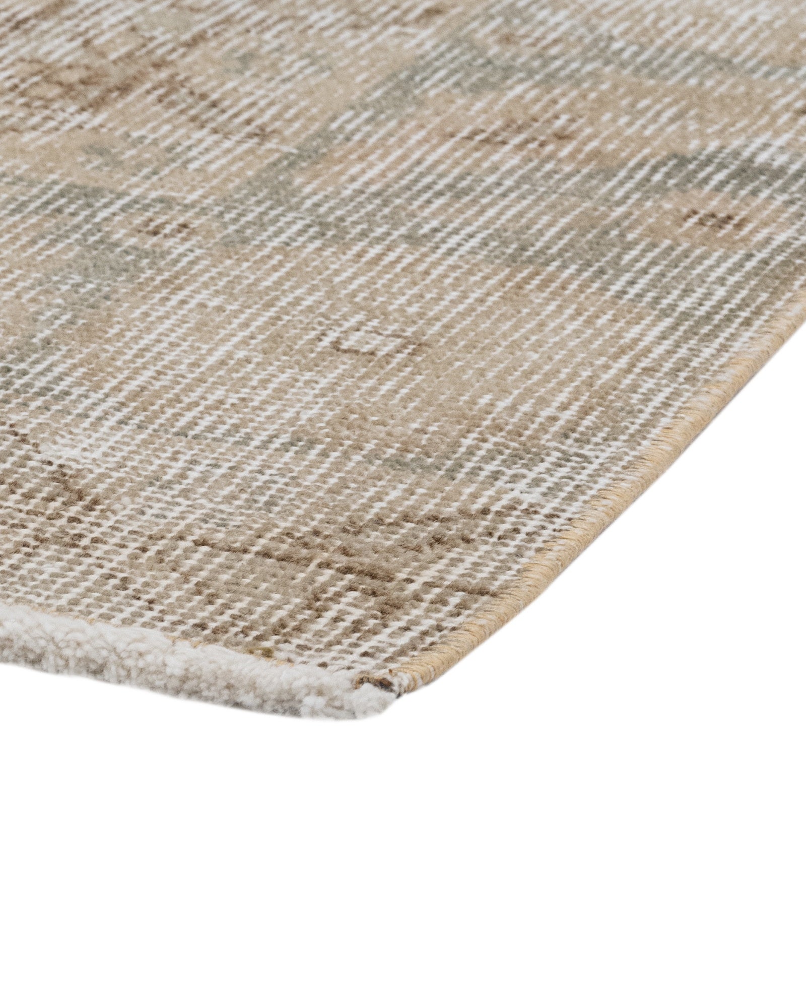 Handmade Wool Cotton Rug – Vintage Brown Medallion 6'8" x 10'2" Area Carpet