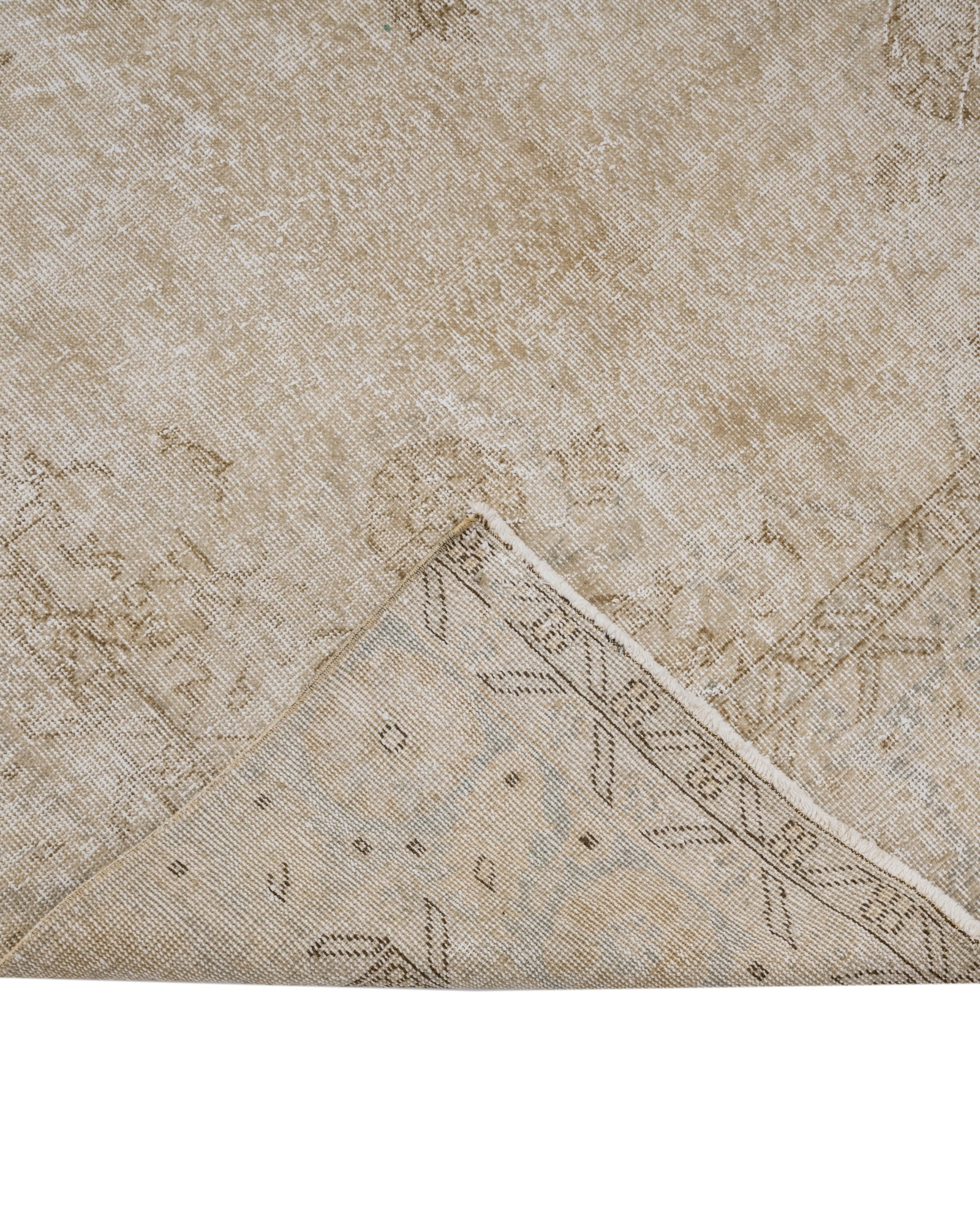 Handmade Wool Cotton Rug – Vintage Brown Medallion 6'8" x 10'2" Area Carpet