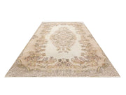 Handmade Wool Rug – Vintage Brown Medallion 6x9 Area Rug Cotton Blend