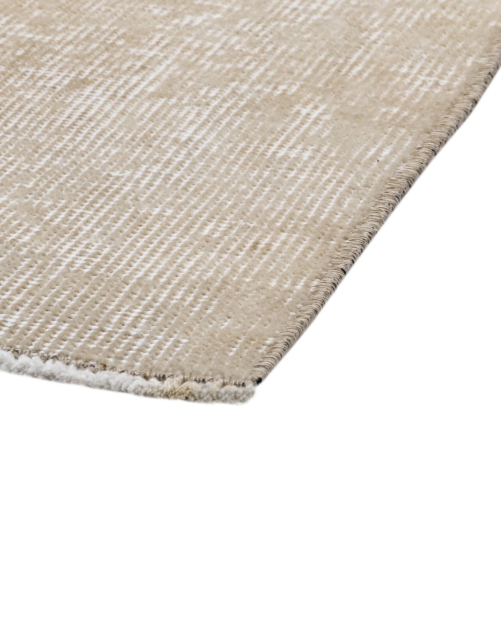 Handmade Wool Rug – Vintage Beige Cotton Area Rug 6'6" x 9'6" Durable Natural Fiber