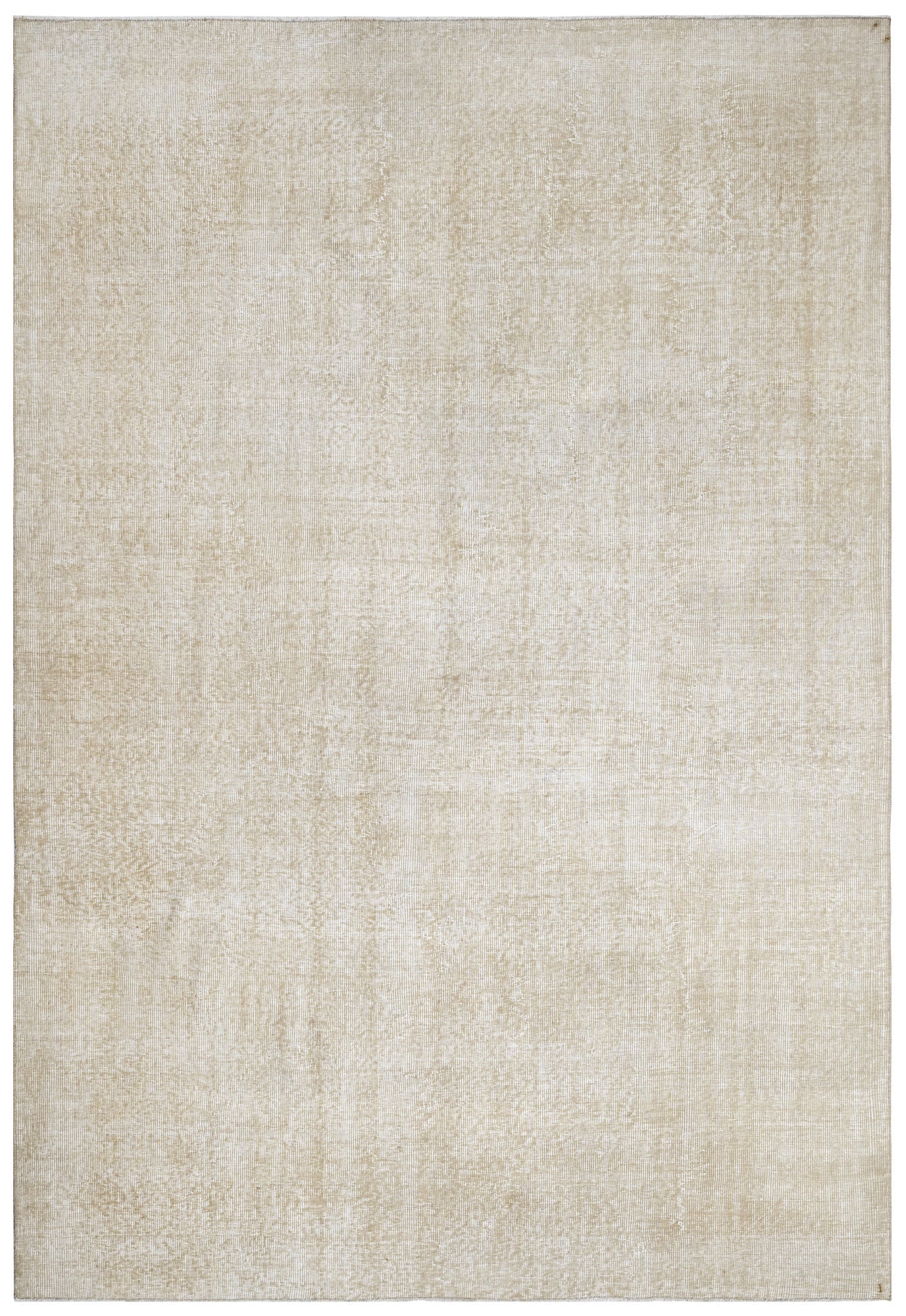 Handmade Wool Rug – Vintage Beige Cotton Area Rug 6'6" x 9'6" Durable Natural Fiber