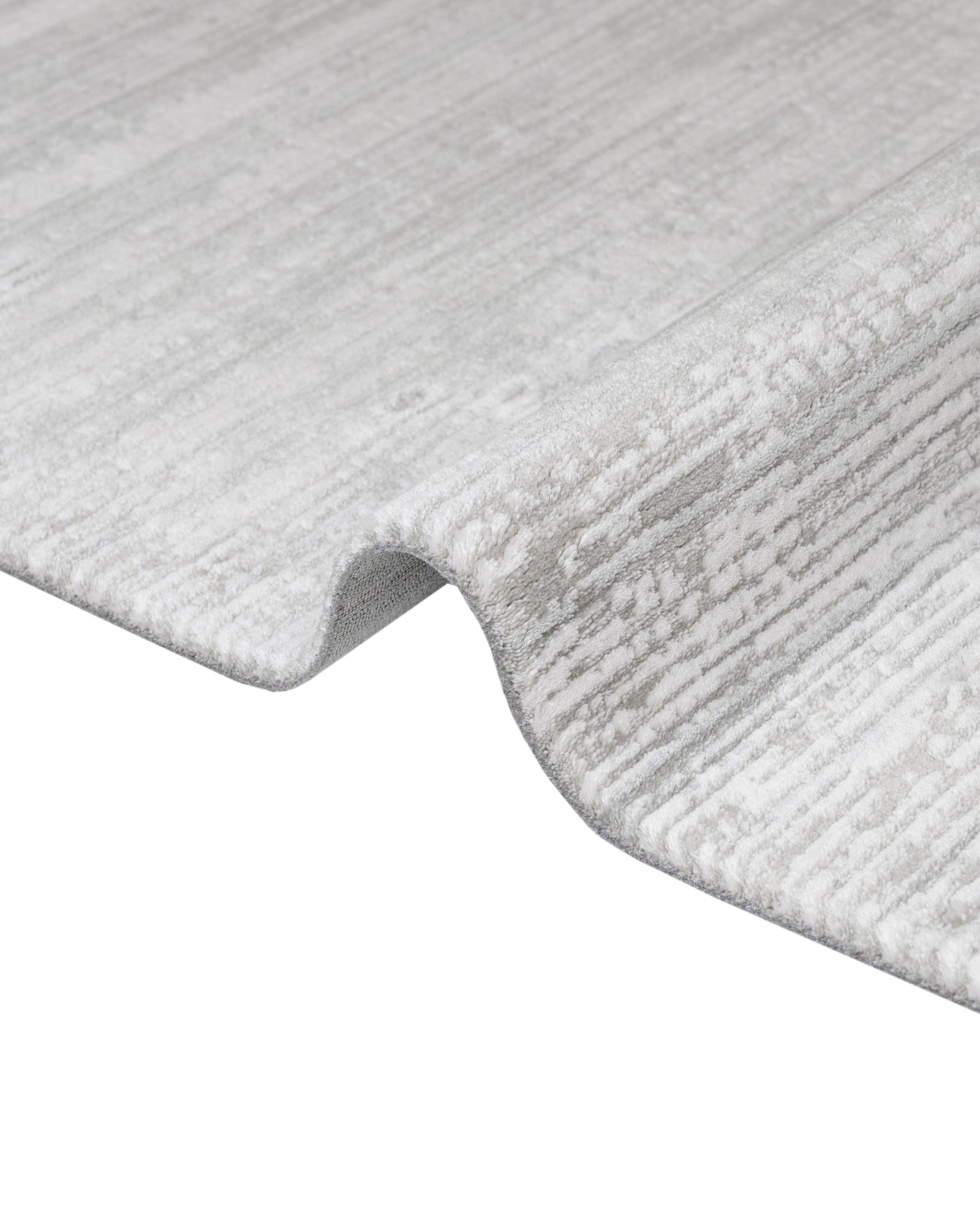 Modern Area Rug – Grey Machine Made Rug with Fringed Edges for Living Room