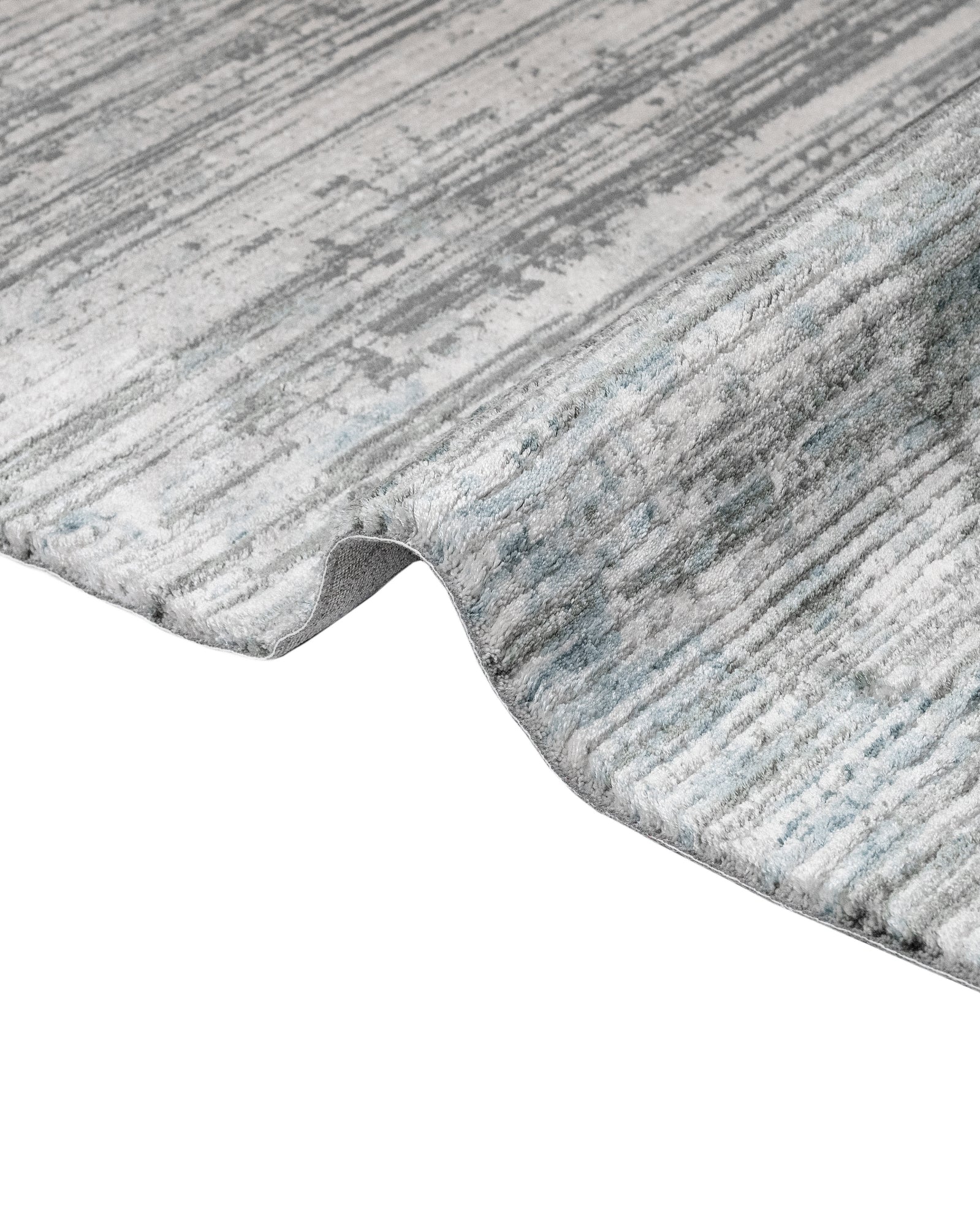 Modern Grey Area Rug – Machine Made Rug With Fringed Edge, Acrylic Carpet