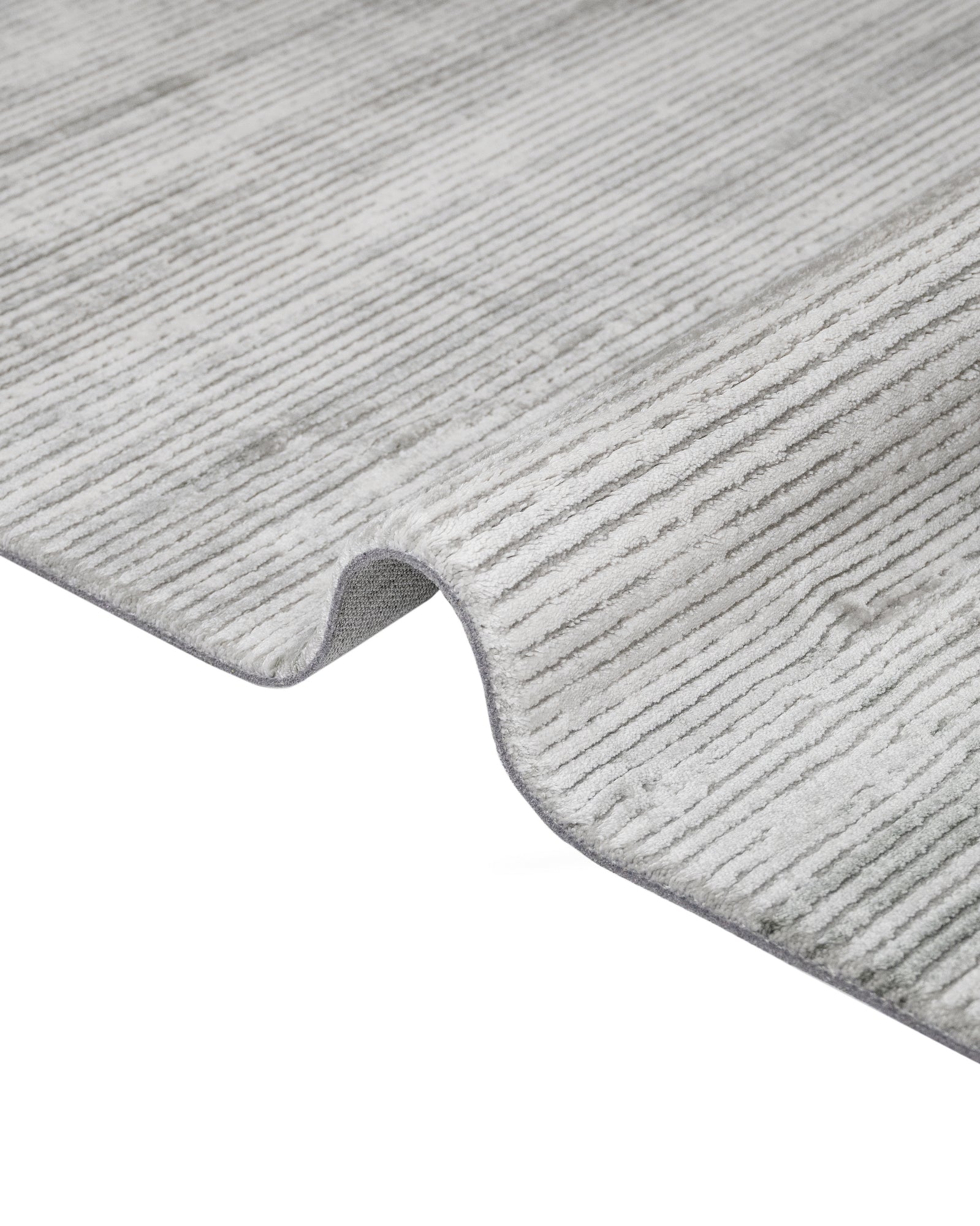 Modern Area Rug – Ornamental Grey Machine Made Acrylic Floor Covering with Fringed Edge