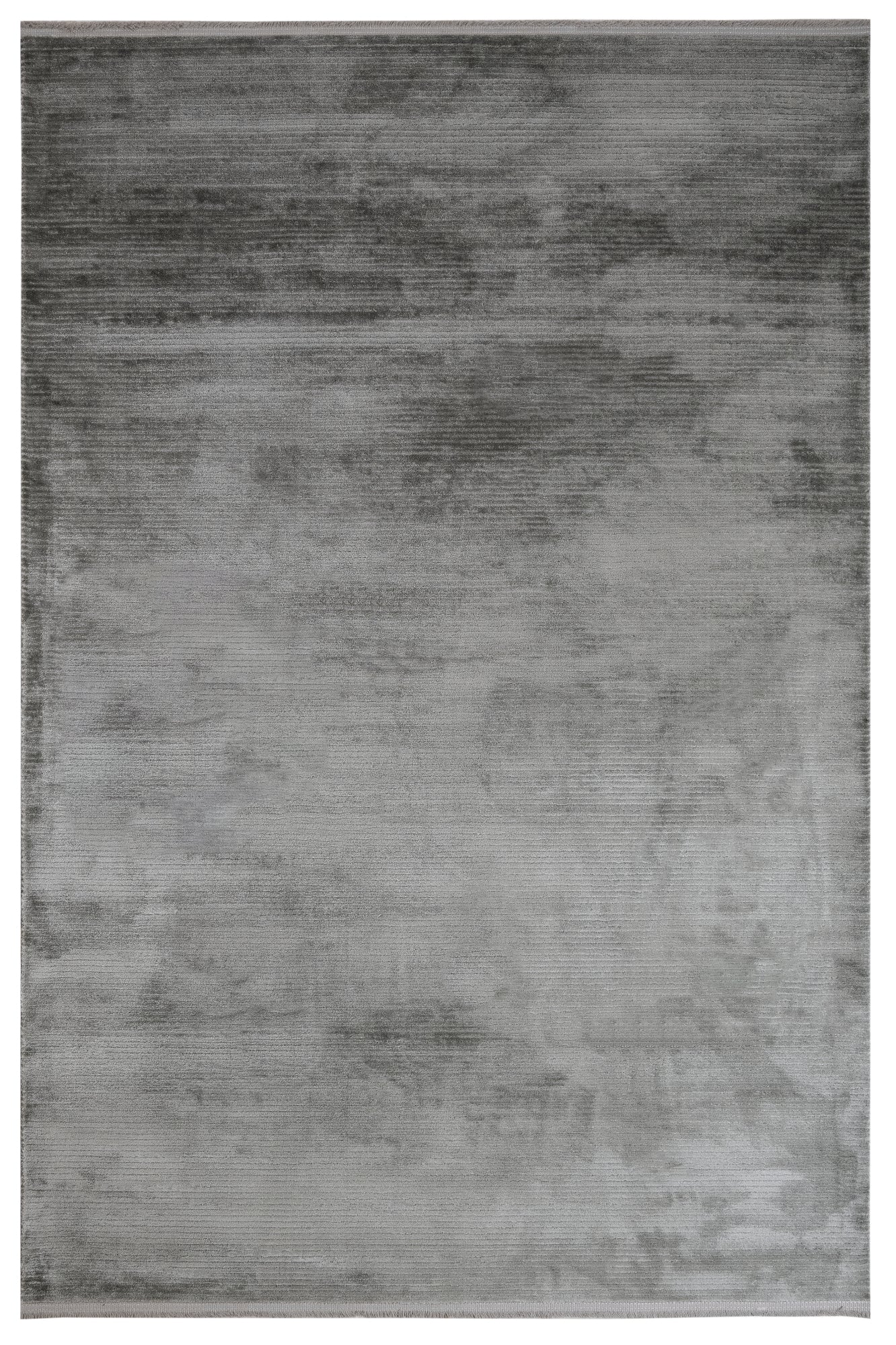 Anthracite Area Rug – Machine Made Flat Weave Carpet With Fringed Edge