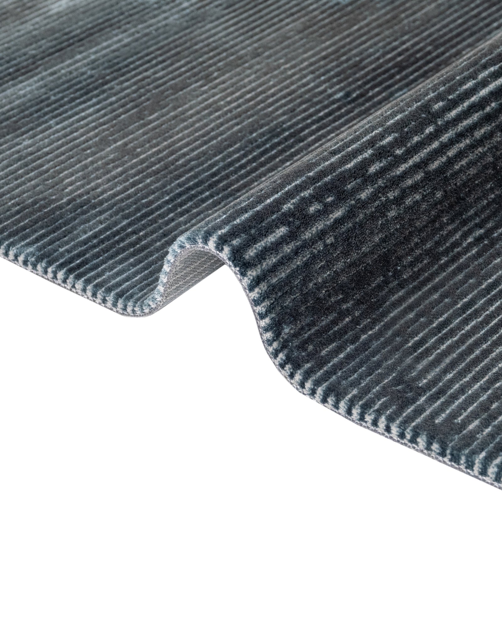 Blue Area Rug – Machine Made Rug with Fringed Edge | Durable Acrylic Carpet