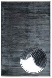 Blue Area Rug – Machine Made Rug with Fringed Edge | Durable Acrylic Carpet