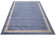 Axminster Machine Rug – Navy Blue Natural Viscose Floor Carpet Frame
