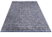 Natural Viscose Rug – Modern Navy Blue Area Rug with Axminster Weaving Technique