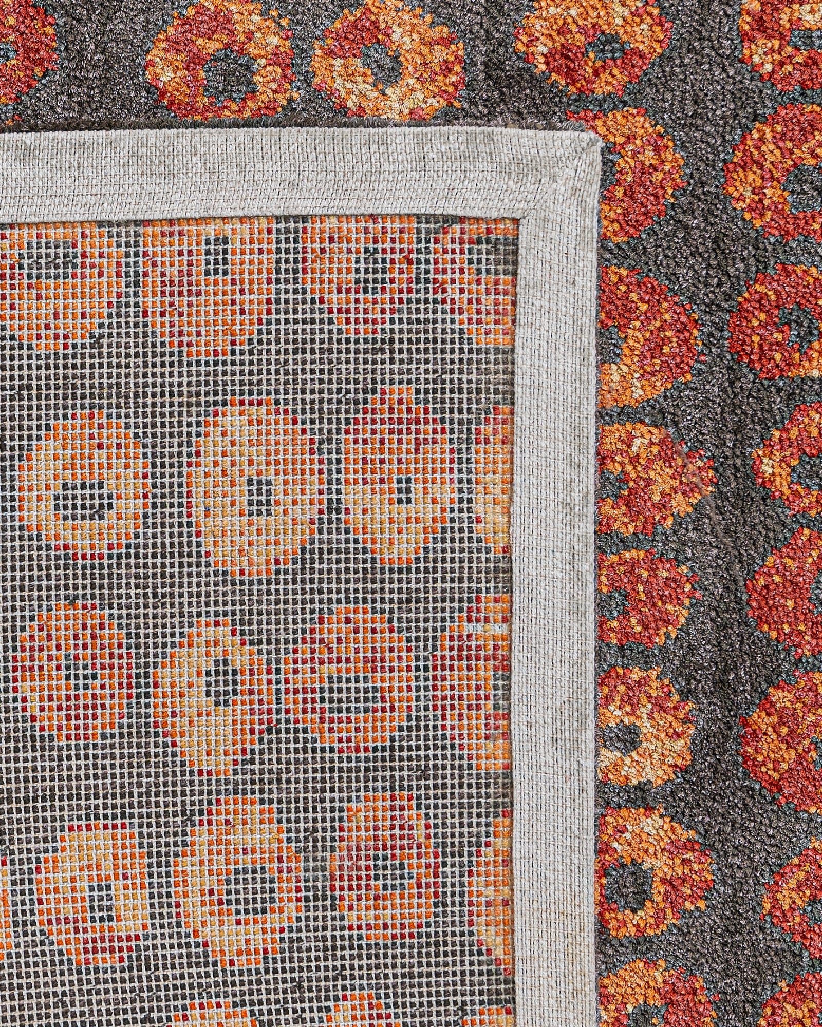 Natural Viscose Rug – 3S Red Modern Machine Made Axminster Carpet