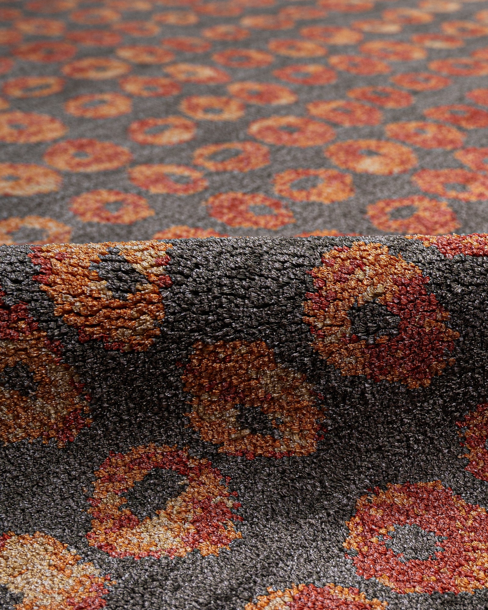 Natural Viscose Rug – 3S Red Modern Machine Made Axminster Carpet