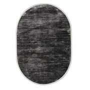 Microfiber Area Rug - Machine Made Anthracite Soft Carpet With Cotton Base