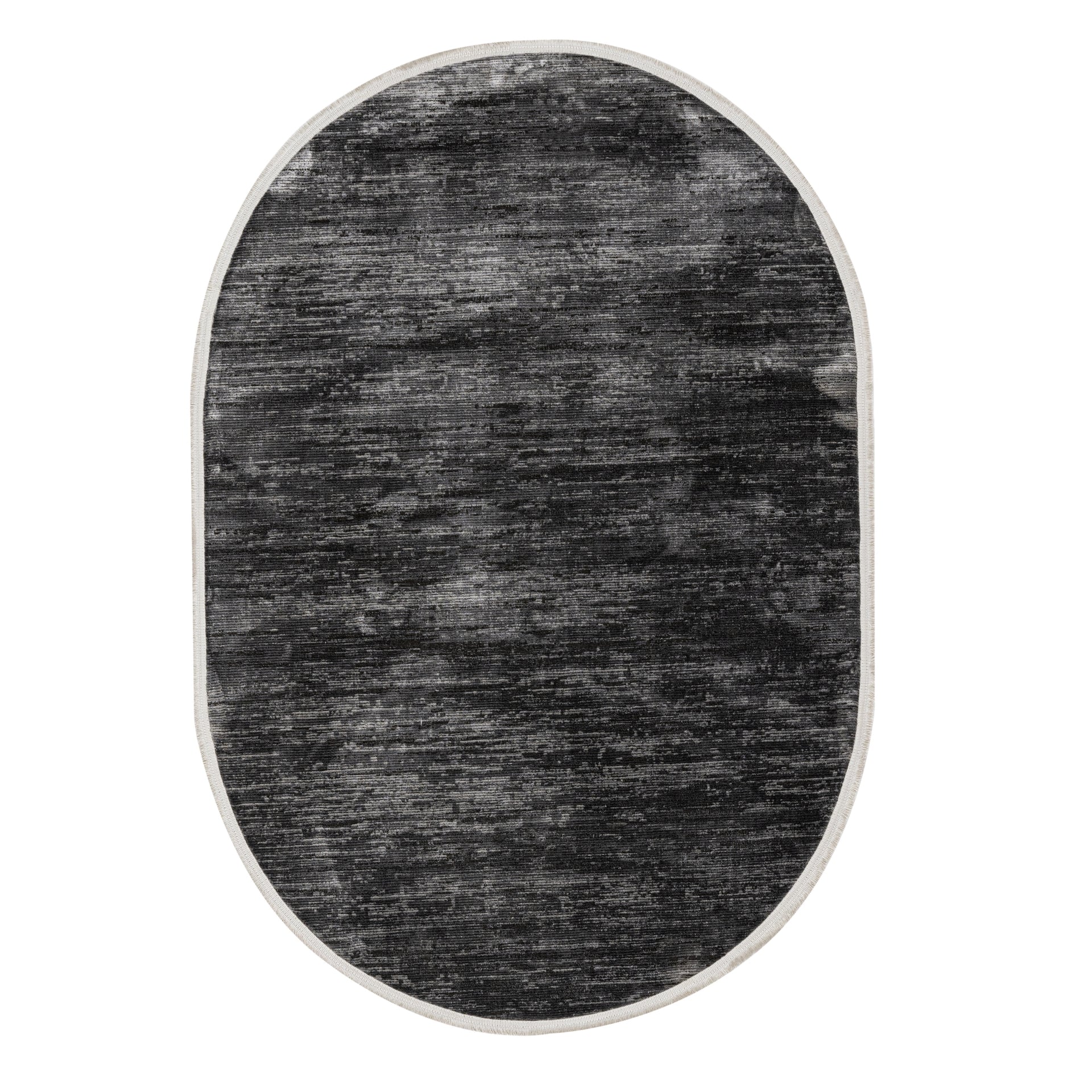 Microfiber Area Rug - Machine Made Anthracite Soft Carpet With Cotton Base