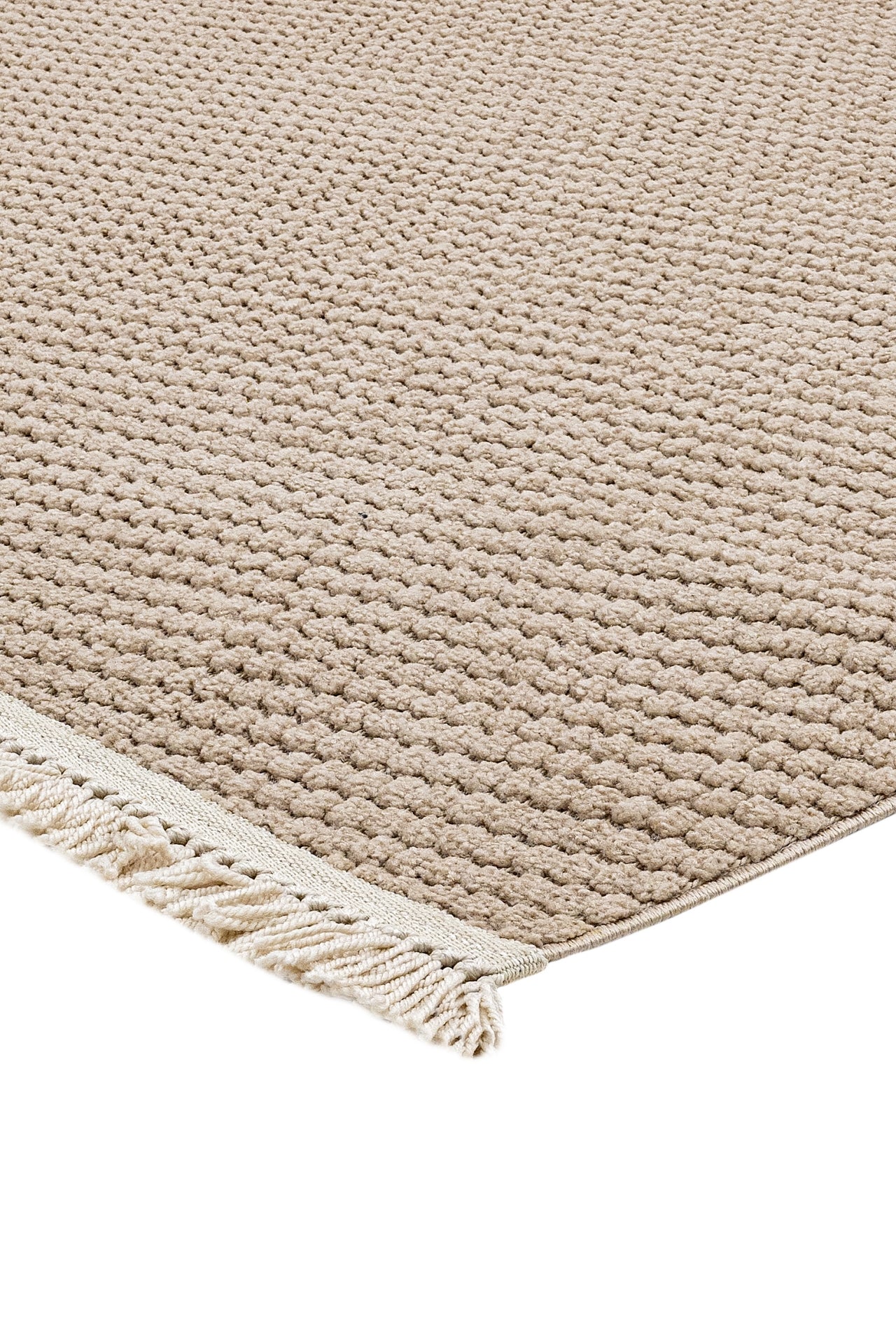 Brown Striped Area Rug – Machine Made Polyester Rug with 7 mm Pile Height