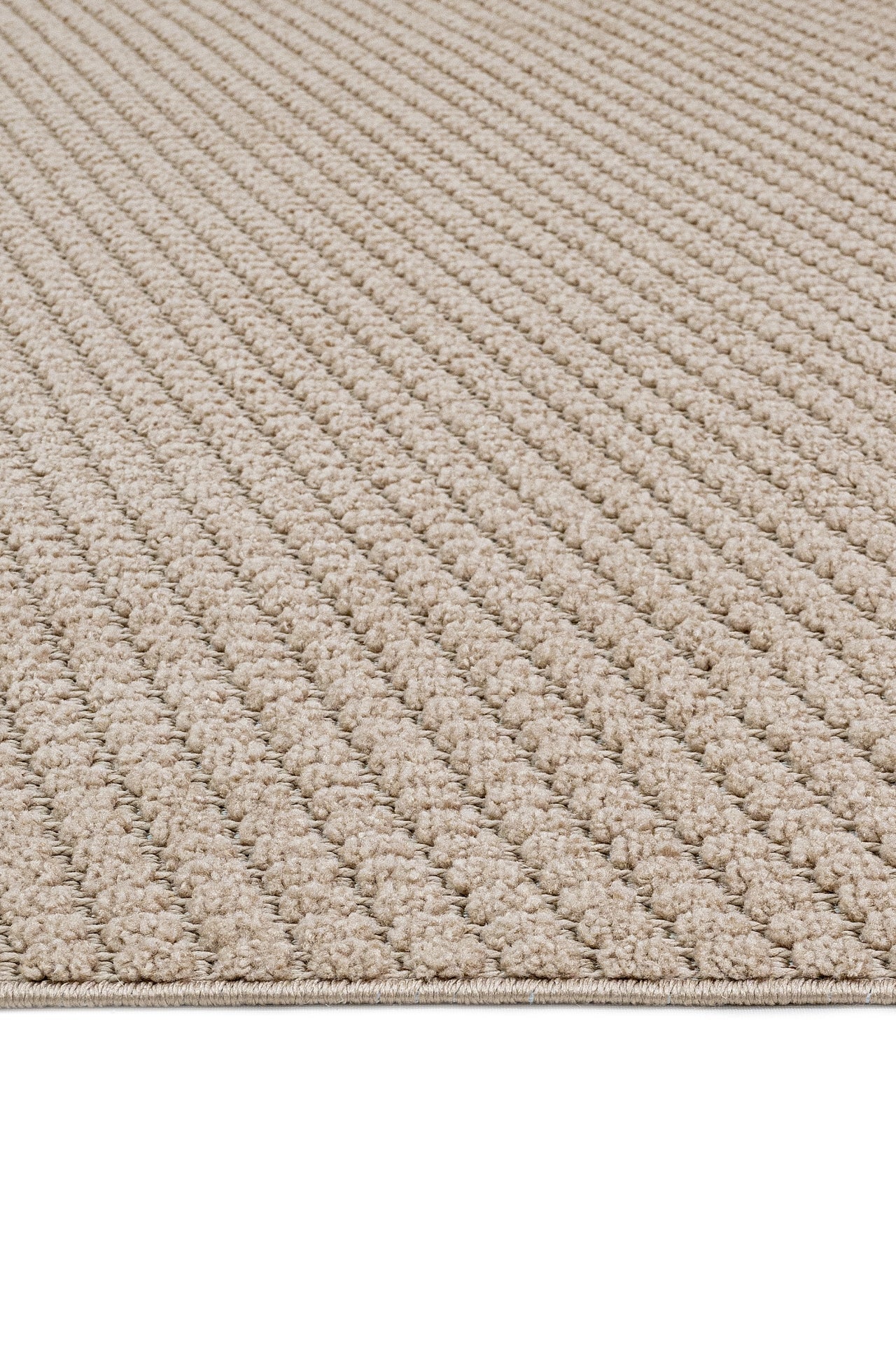 Brown Striped Area Rug – Machine Made Polyester Rug with 7 mm Pile Height