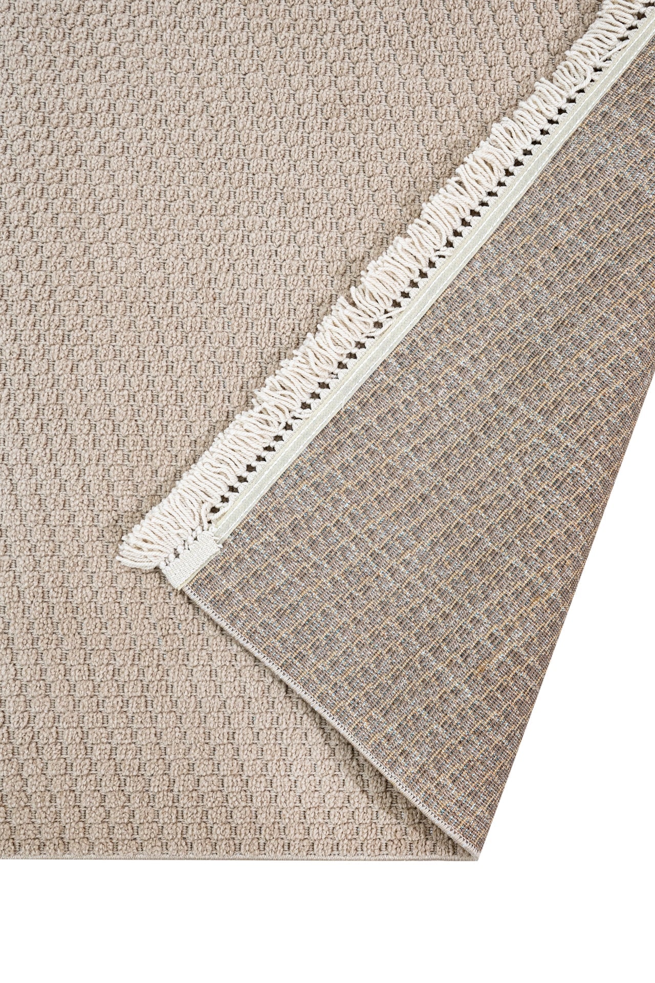 Brown Striped Area Rug – Machine Made Polyester Rug with 7 mm Pile Height