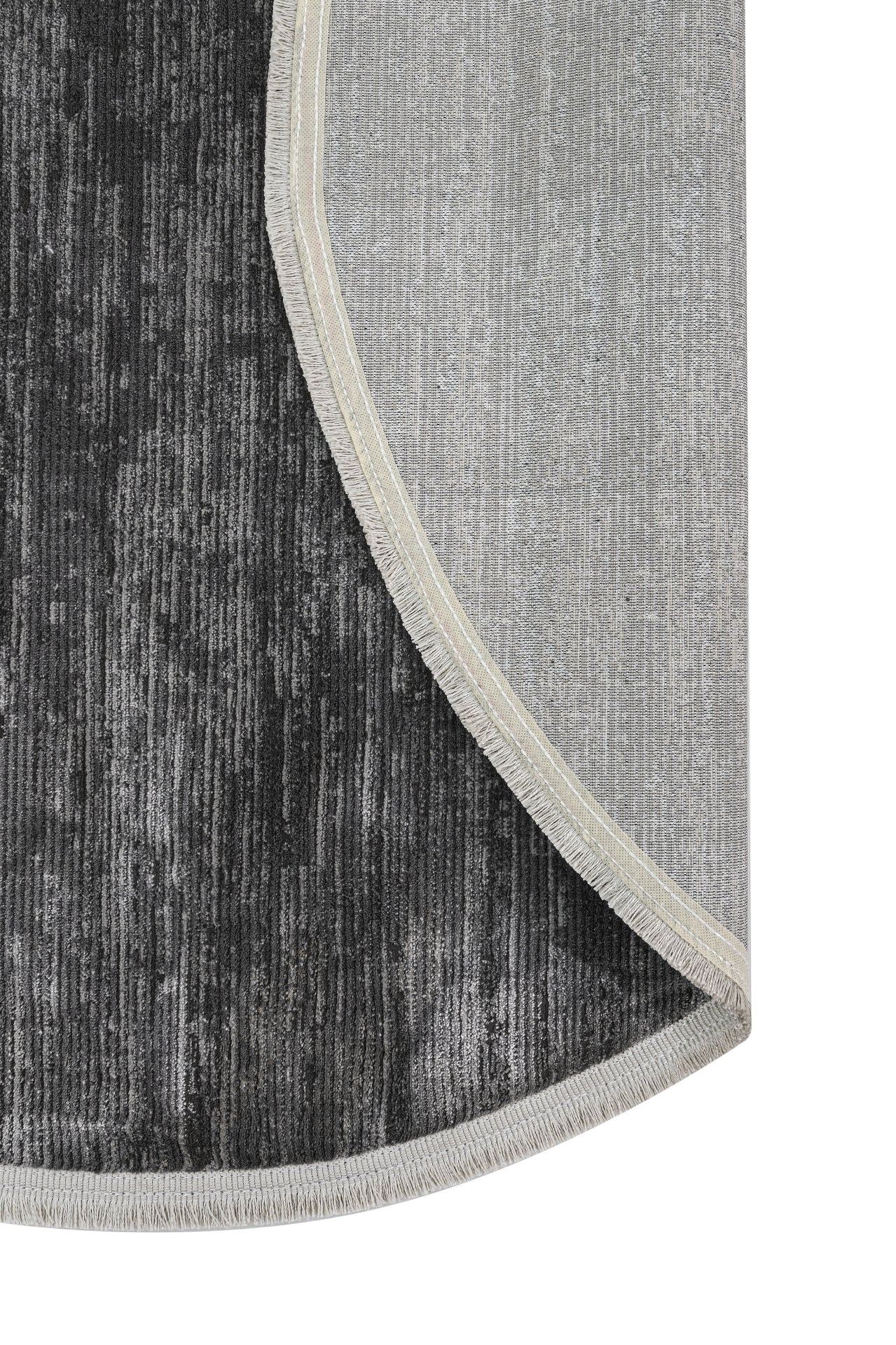 Microfiber Area Rug – Anthracite Degrade Cotton Base Machine Made Carpet