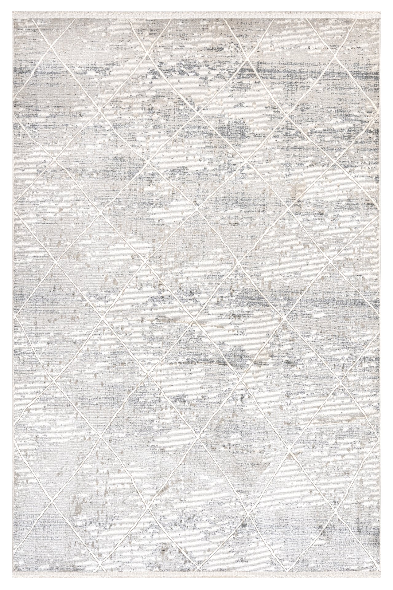 Machine Made Area Rug - Geometric Cream Microfiber Rug by Luxess Durable Floor Covering