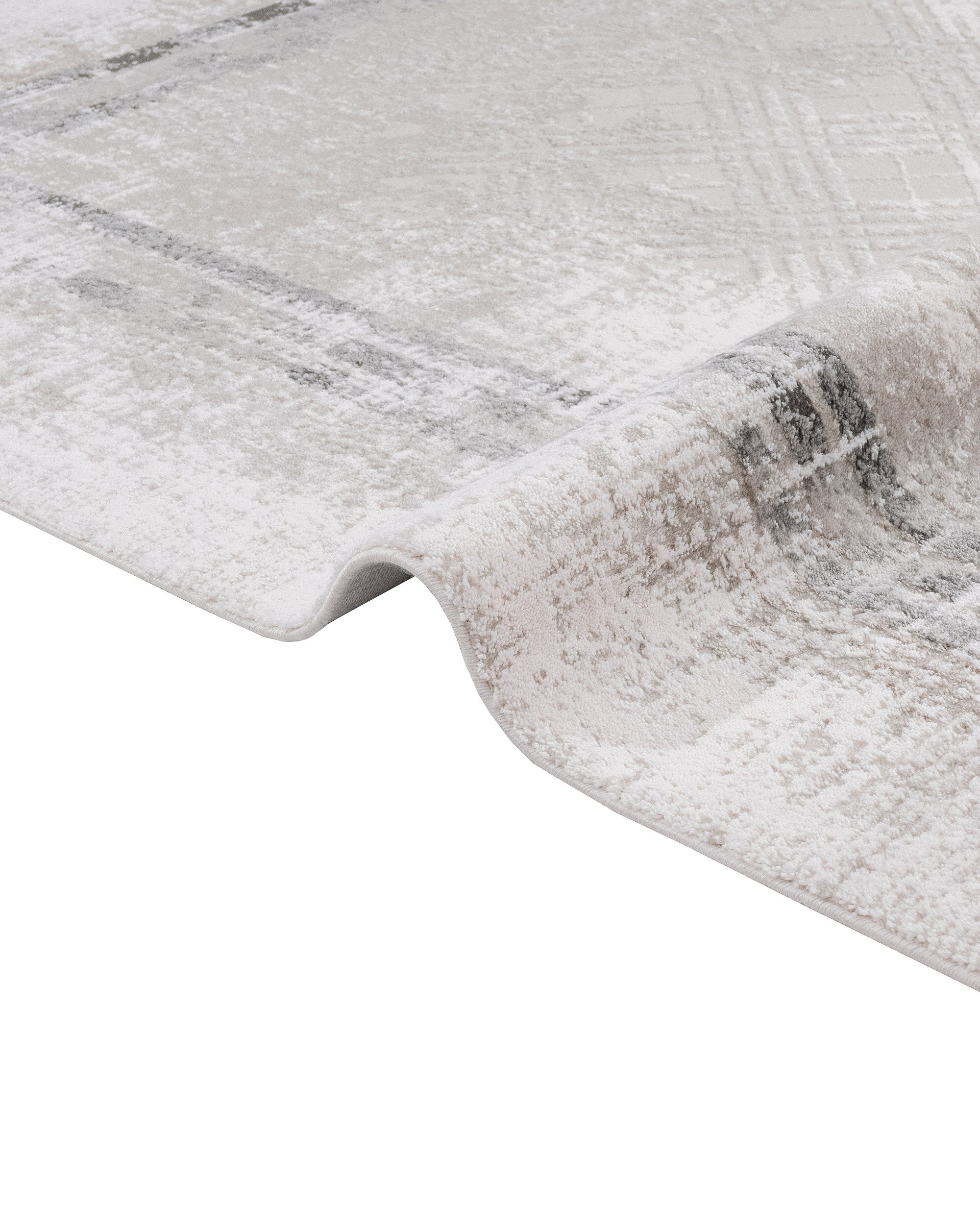 Cotton Area Rug - Machine Made Grey Frame Rug | Soft, Washable & Non Slip