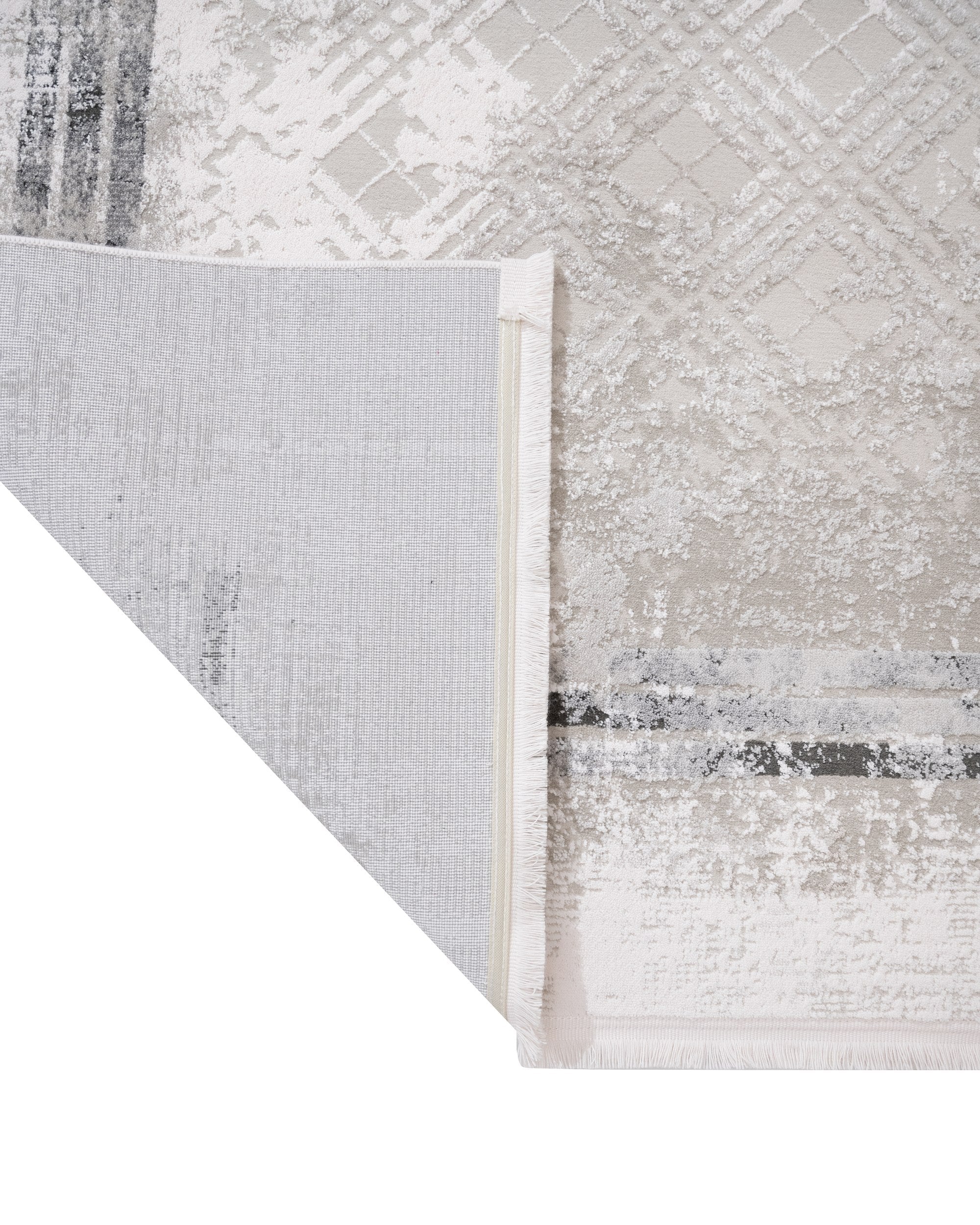 Cotton Area Rug - Machine Made Grey Frame Rug | Soft, Washable & Non Slip