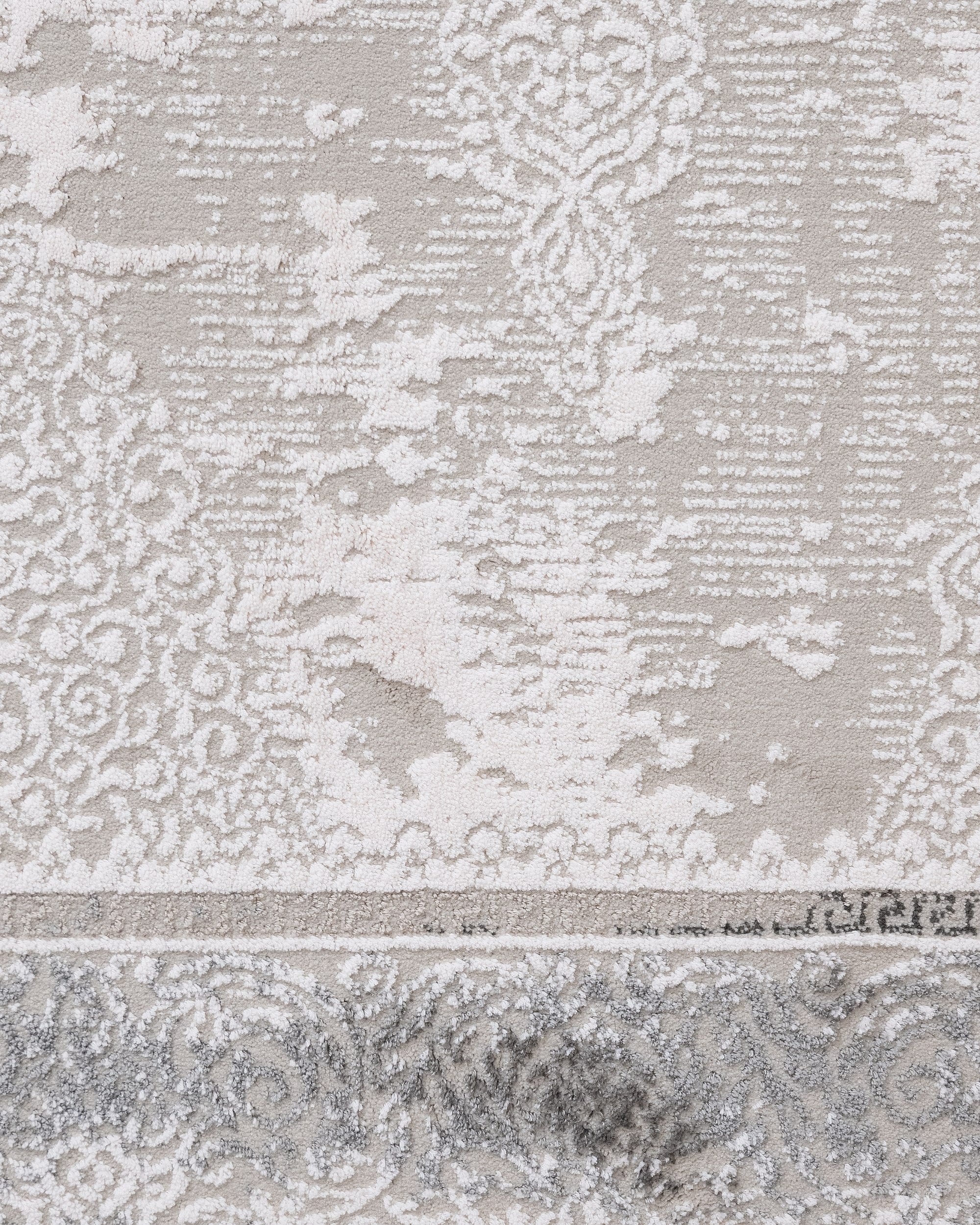 Cotton Area Rug – Machine Made Grey Frame Rug with Soft Cotton Threads