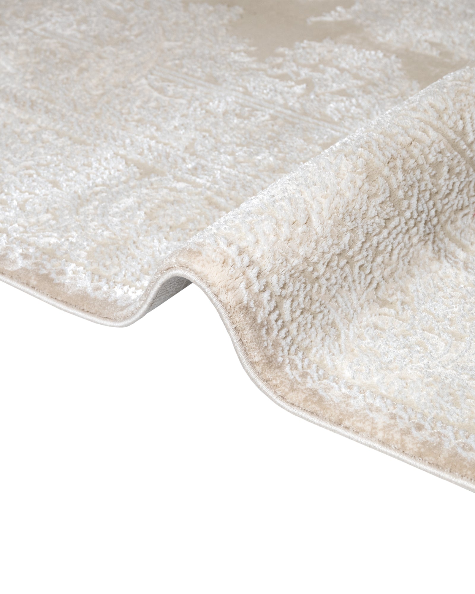 Classic Area Rug - Periwinkle Cream Machine Made Rug with Fringed Edge