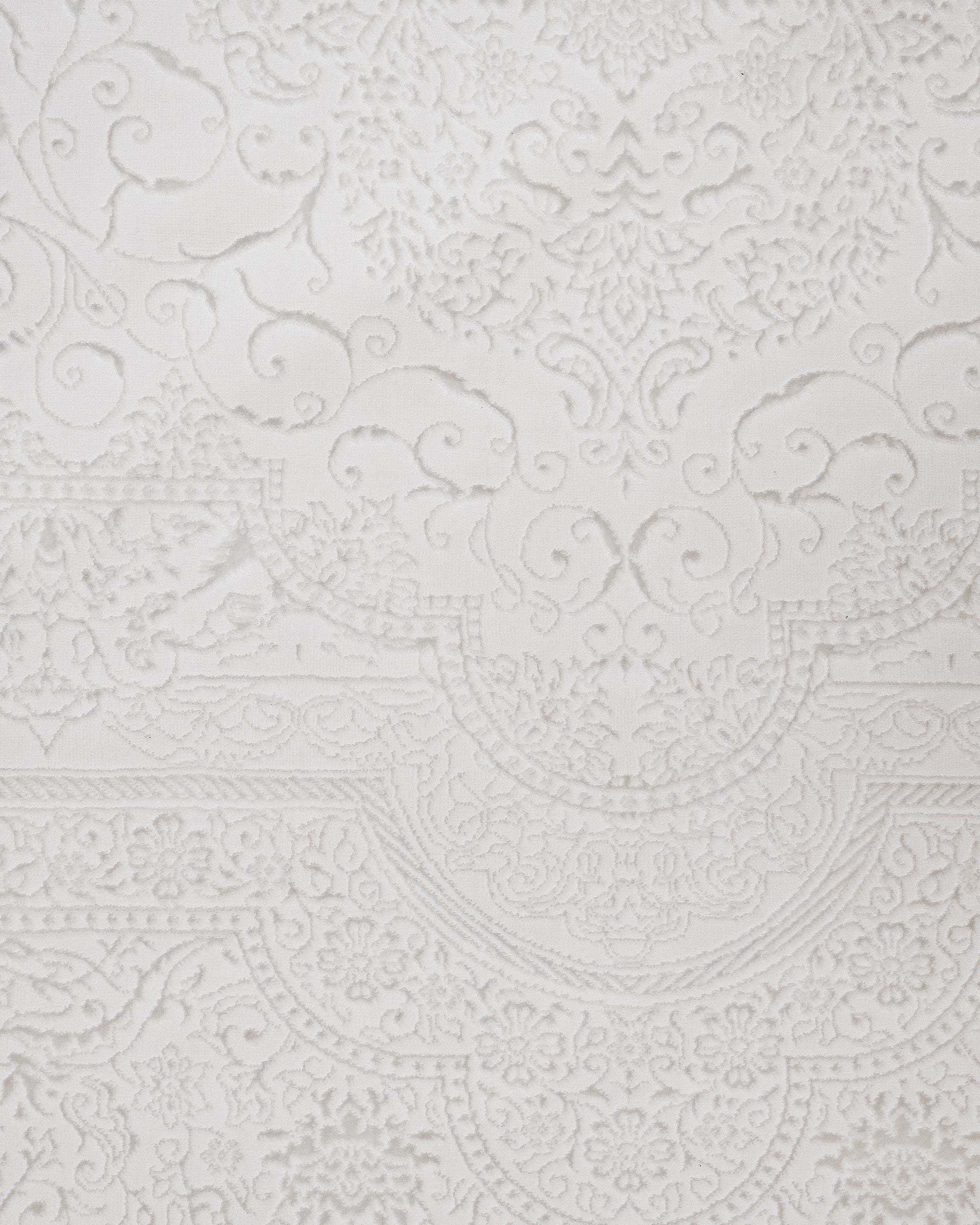 Cotton Area Rug - Machine Made Cream Medallion Rug | Soft Washable Floor Covering