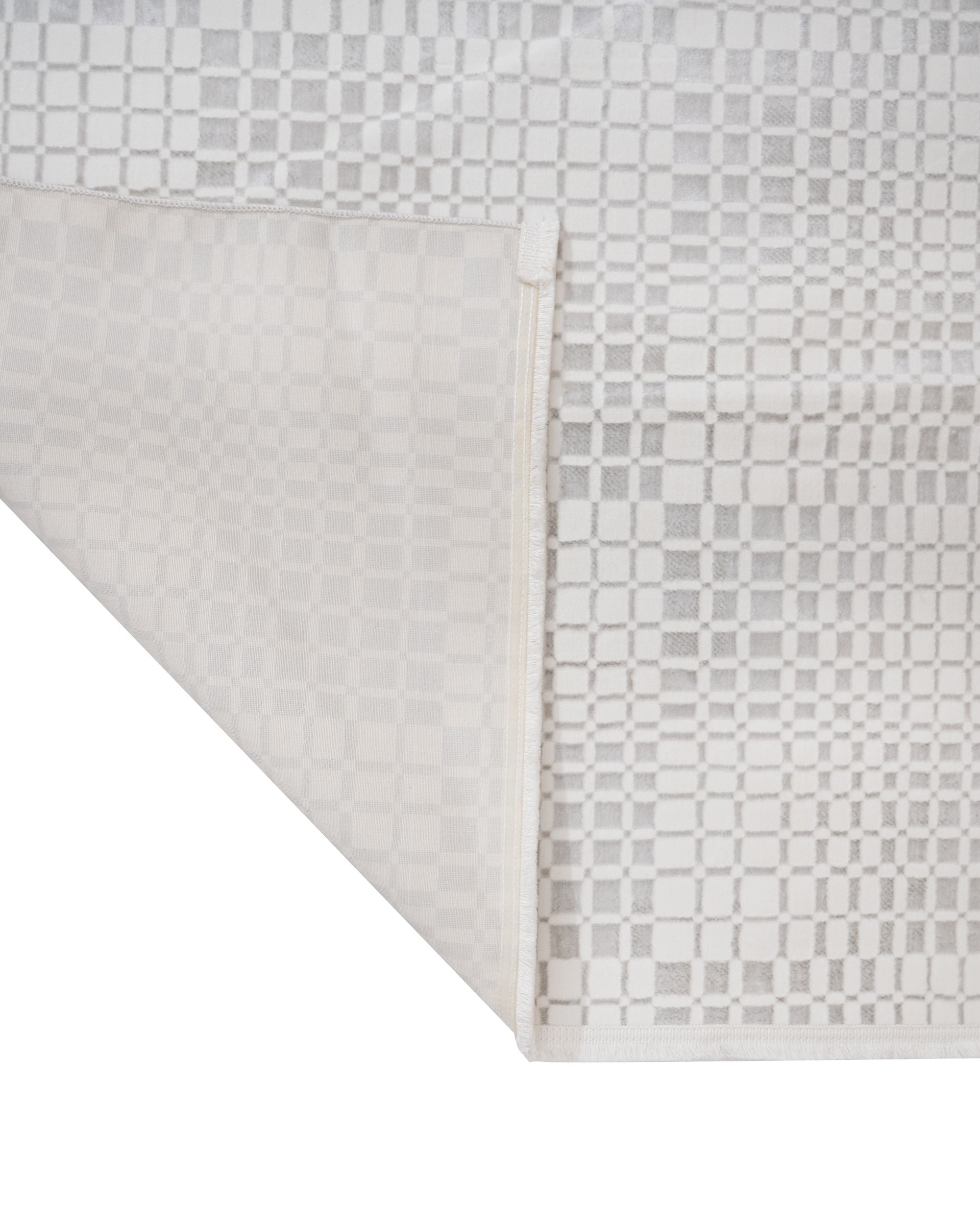 Cotton Area Rug - Machine Made Geometric Design with Soft Threads & Non Slip Pad