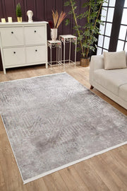 Modern Area Rug – Grey Digital Print Non Slip Carpet for Living Room