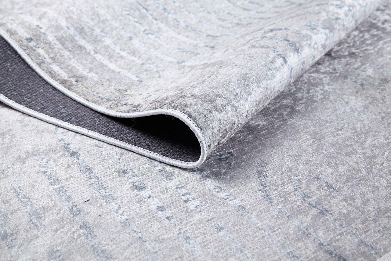 Modern Area Rug – Grey Digital Print Non Slip Carpet for Living Room