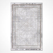 Grey Area Rug - Machine Made Frame Rug with 8mm Pile Height & Overlocked Edge