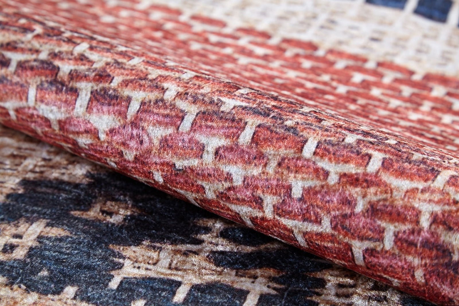 Digital Print Area Rug – Beige Geometric Non Slip High Quality Carpet