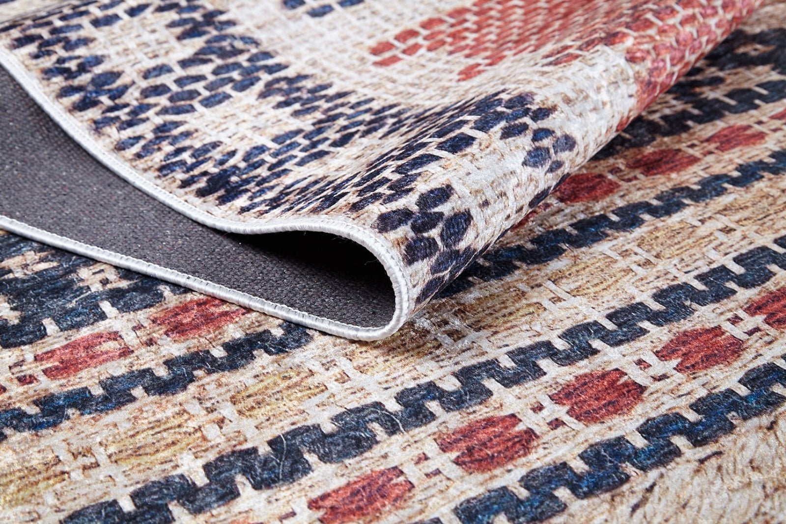 Digital Print Area Rug – Beige Geometric Non Slip High Quality Carpet