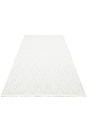 Cream Geometric Area Rug - Machine Made Rug | Dustproof Flatweave Carpet