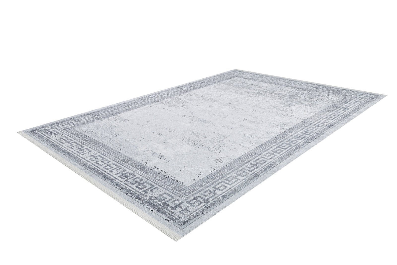 Grey Area Rug – Digital Print Frame Design | Non Slip Antibacterial Carpet
