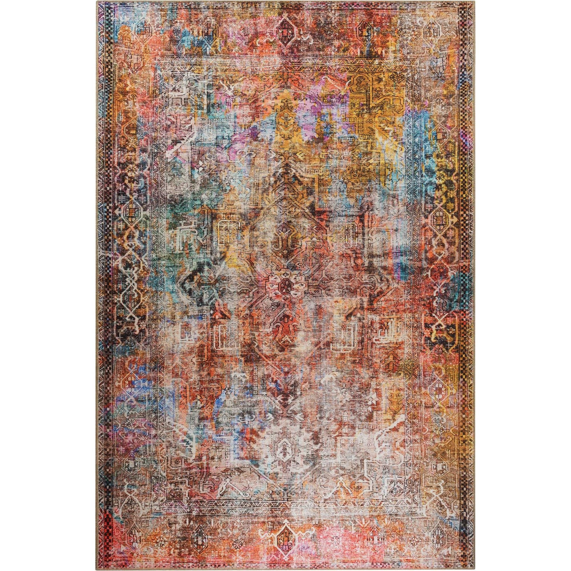 Modern Cotton Area Rug - Washable Non Slip Soft Polyester Carpet for Living Room
