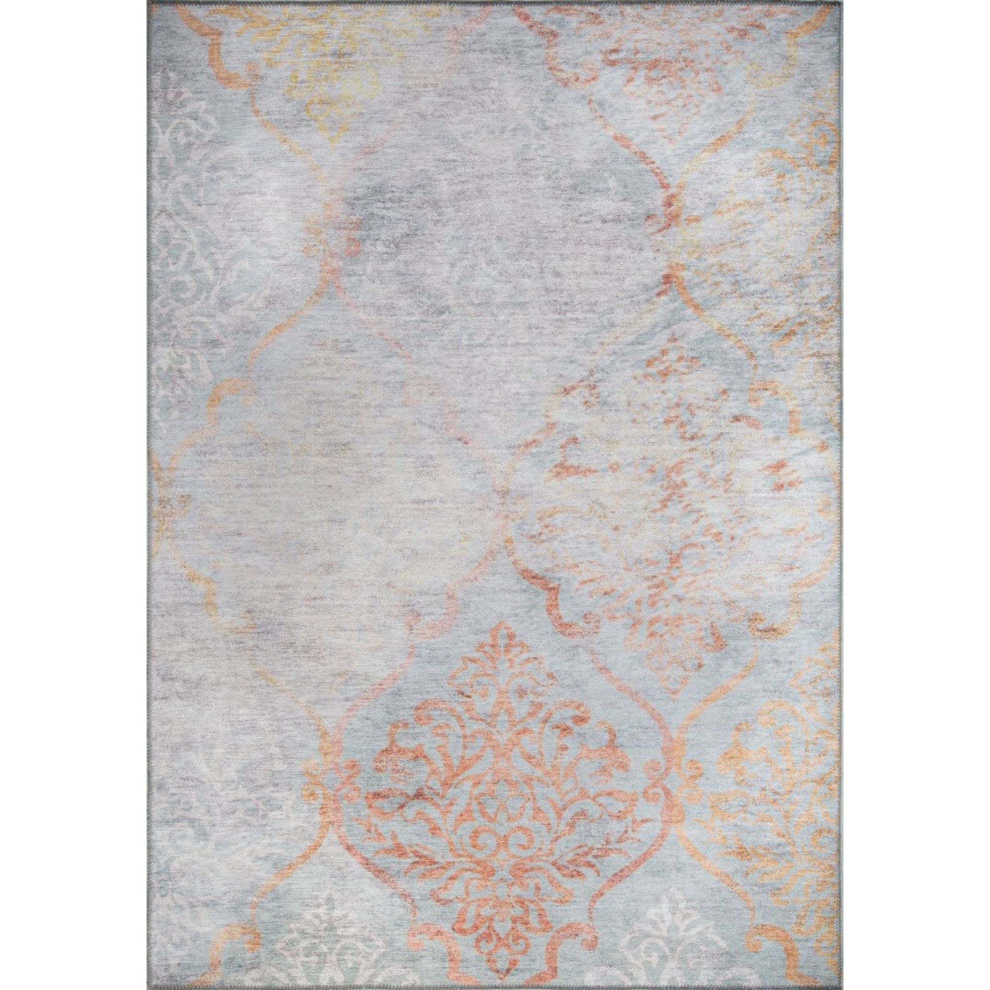 Digital Print Area Rug - Ethnic Cotton Grey Soft Microfiber Rug for Living Room