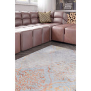 Digital Print Area Rug - Ethnic Cotton Grey Soft Microfiber Rug for Living Room