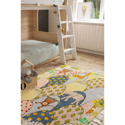 Kids Cotton Rug - Washable Non Slip Yellow Decorative Area Rug With Soft Microfiber