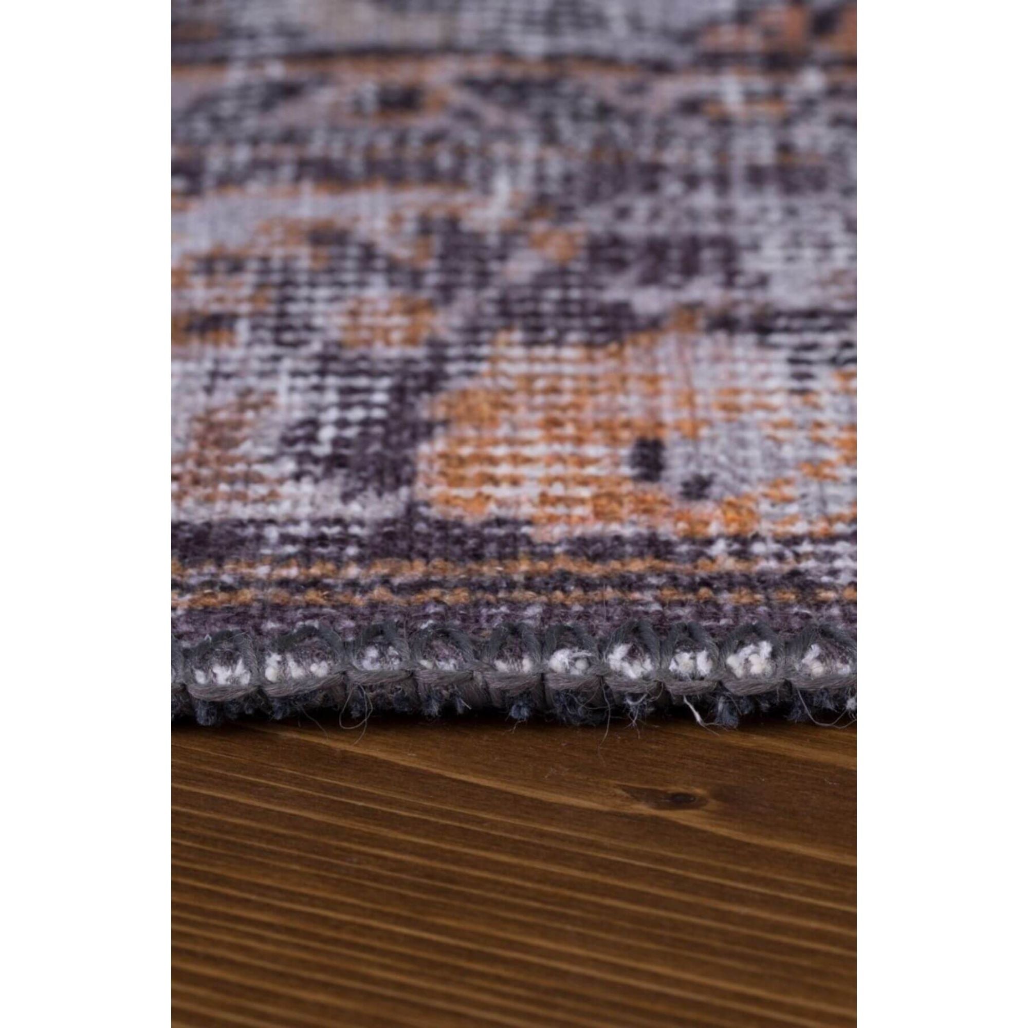 Vintage Cotton Area Rug - Washable Non Slip Brown Soft Microfiber Carpet