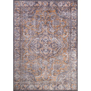 Vintage Cotton Area Rug - Washable Non Slip Brown Soft Microfiber Carpet
