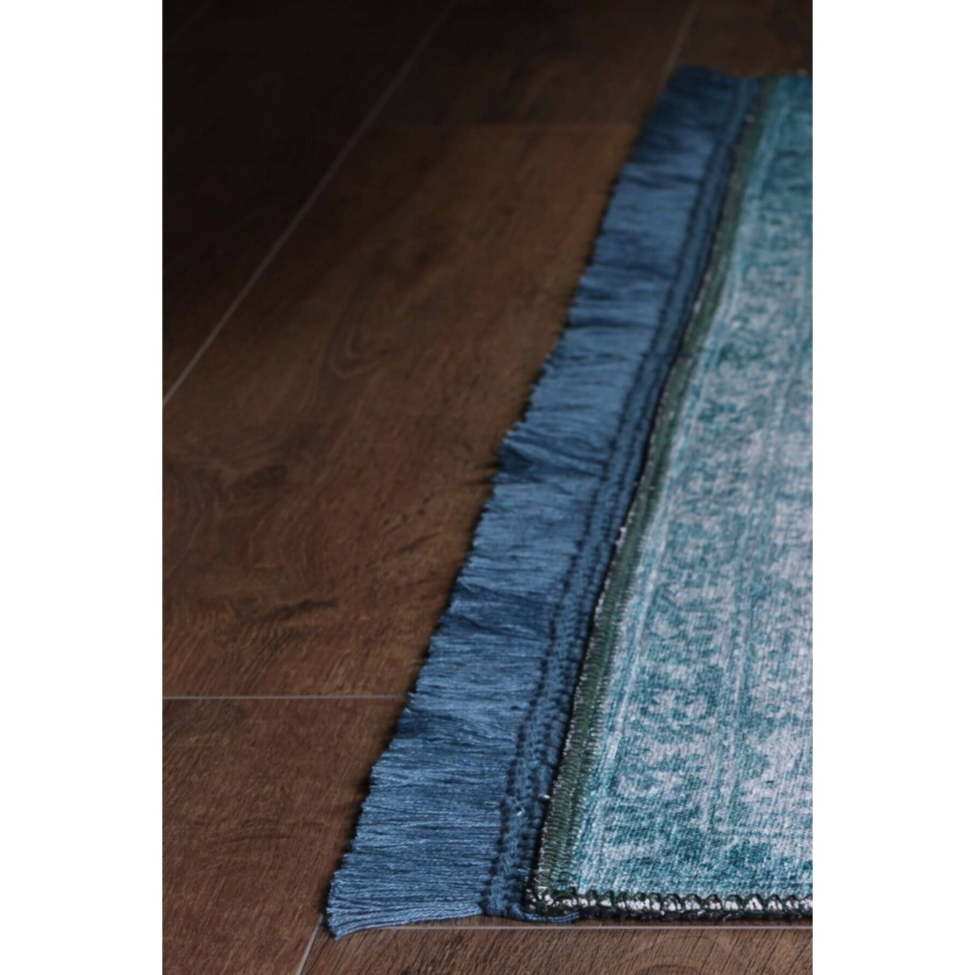 Vintage Cotton Area Rug – Washable Non Slip Green Soft Microfiber Carpet