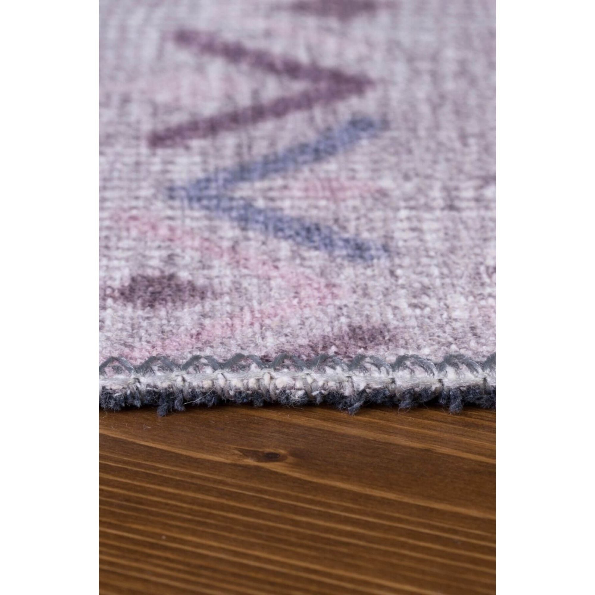 Grey Geometric Area Rug - Washable Non Slip Cotton Area Rug for Living Room